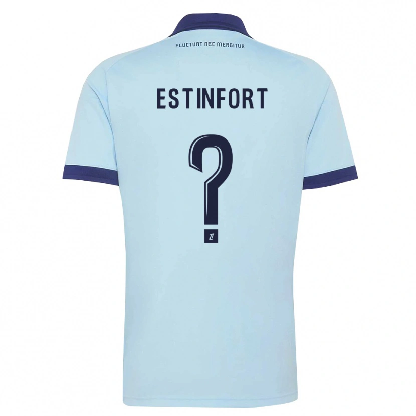 Danxen Hombre Camiseta Adam Estinfort #0 Azul Aciano Negro 2ª Equipación 2026/27 La Camisa