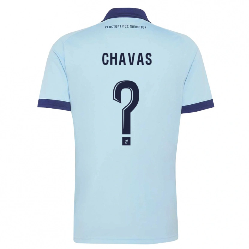 Danxen Hombre Camiseta Mylène Chavas #0 Azul Aciano Negro 2ª Equipación 2026/27 La Camisa