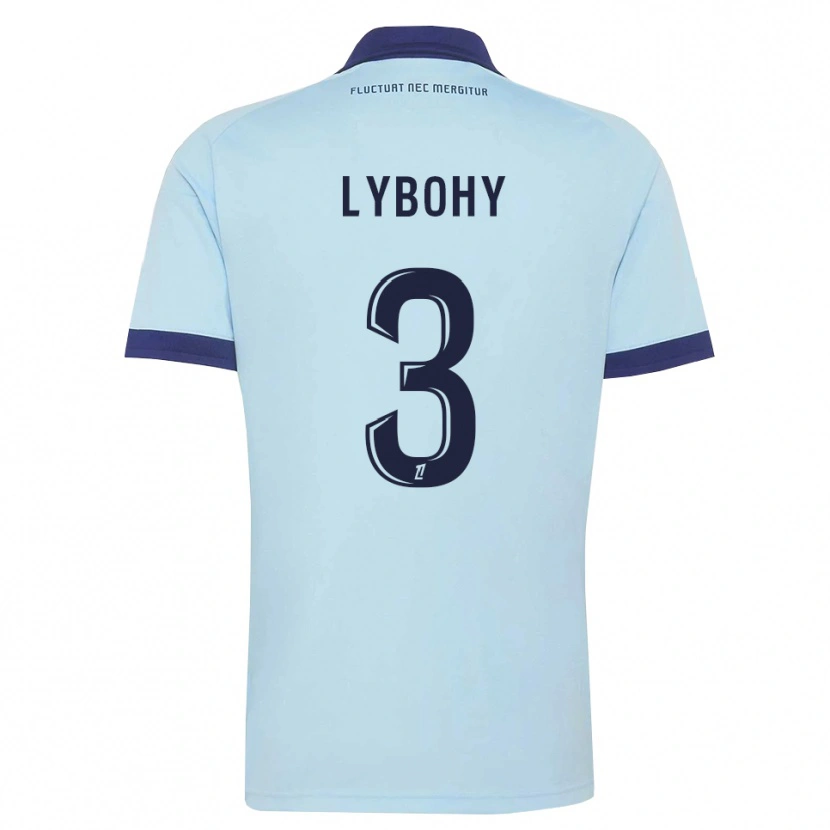 Danxen Hombre Camiseta Kyliann Lybohy #3 Azul Aciano Negro 2ª Equipación 2026/27 La Camisa
