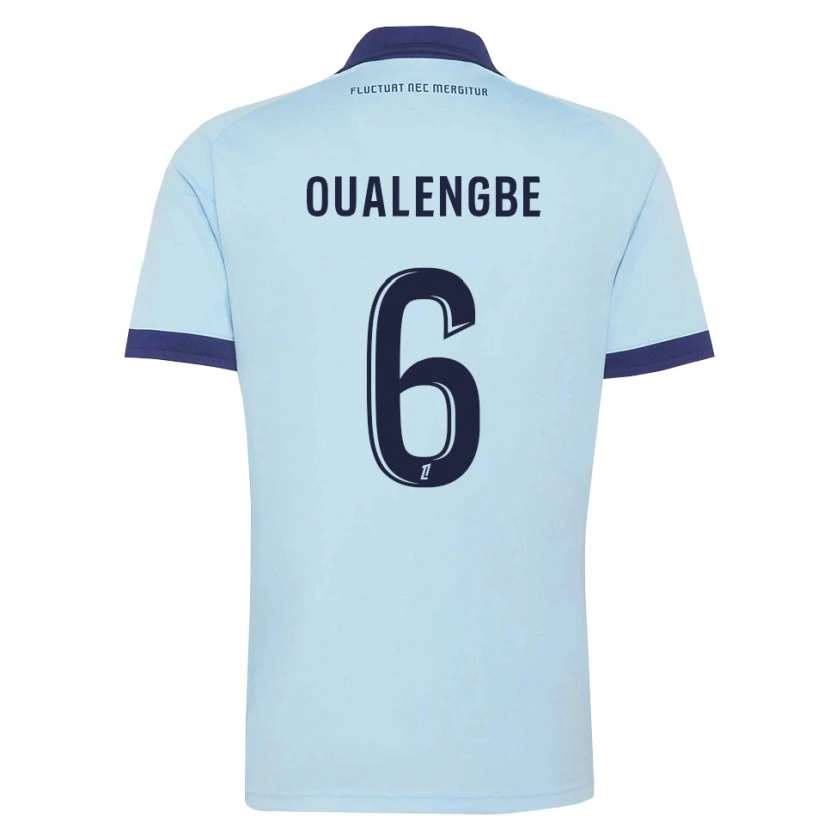 Danxen Hombre Camiseta Gabriel Oualengbe #6 Azul Aciano Negro 2ª Equipación 2026/27 La Camisa