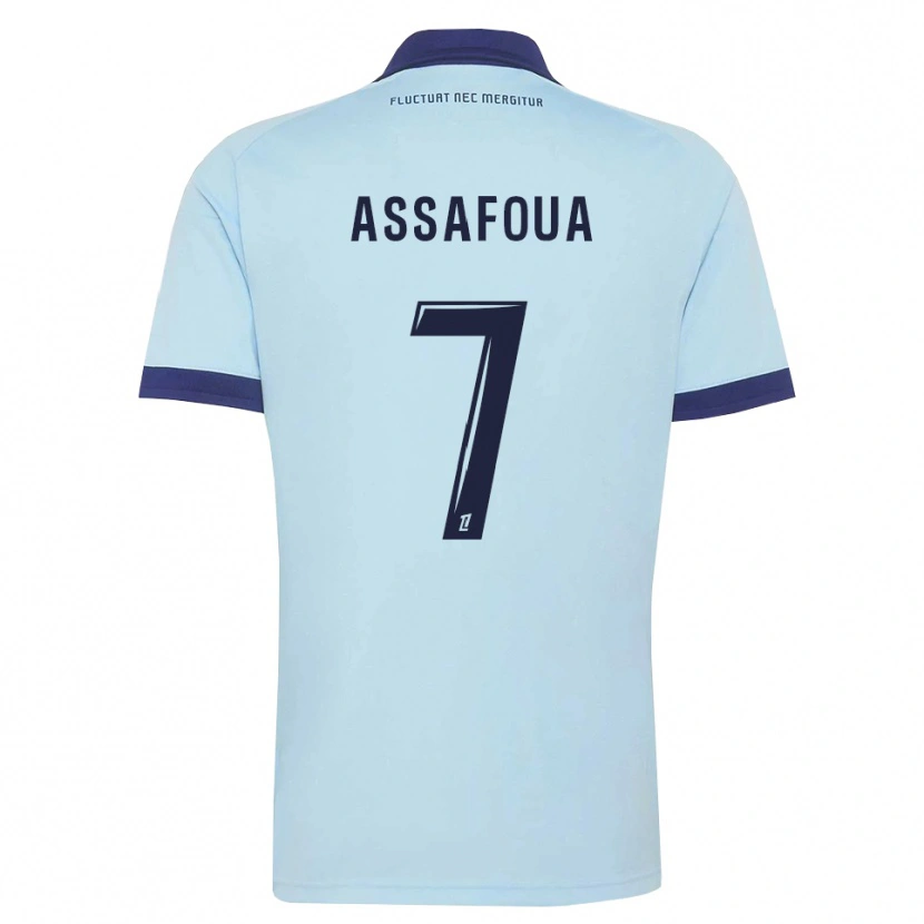 Danxen Hombre Camiseta Nolhan Assafoua #7 Azul Aciano Negro 2ª Equipación 2026/27 La Camisa
