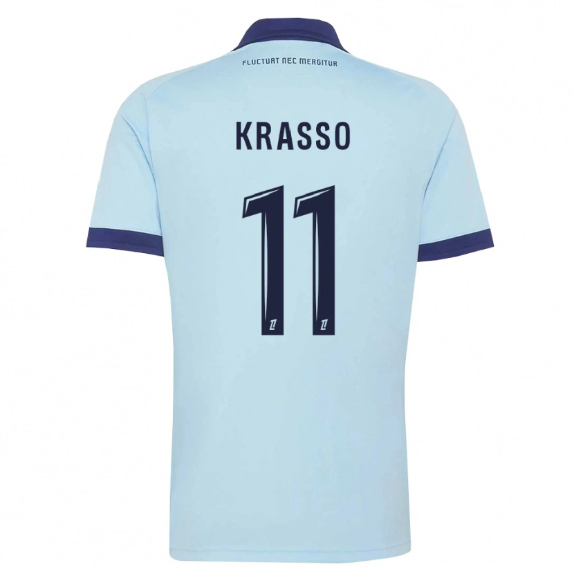 Danxen Hombre Camiseta Jean-Philippe Krasso #11 Azul Aciano Negro 2ª Equipación 2026/27 La Camisa