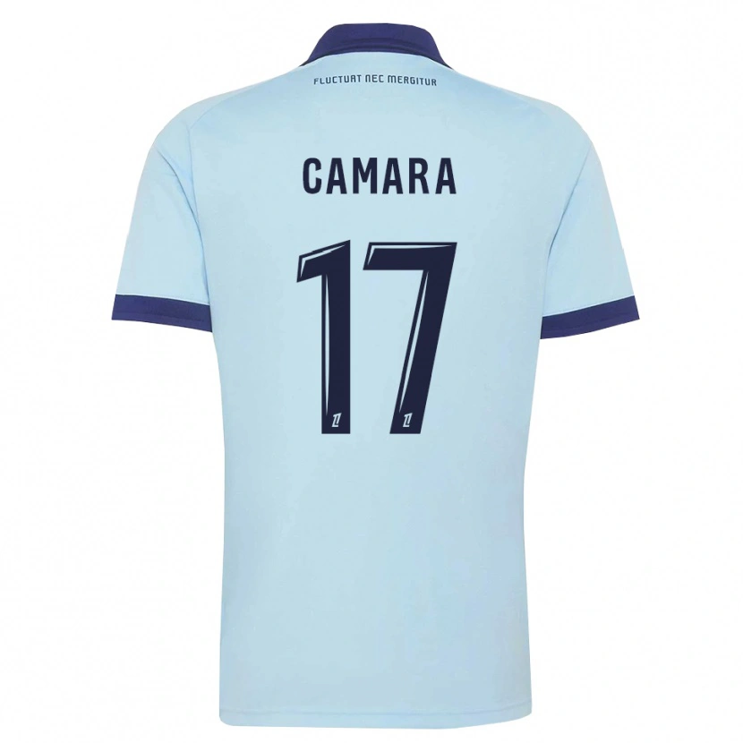 Danxen Hombre Camiseta Adama Camara #17 Azul Aciano Negro 2ª Equipación 2026/27 La Camisa