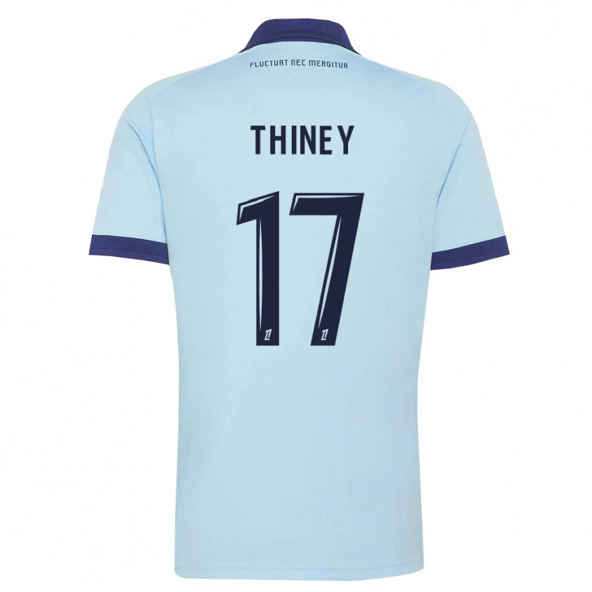 Danxen Hombre Camiseta Gaëtane Thiney #17 Azul Aciano Negro 2ª Equipación 2026/27 La Camisa