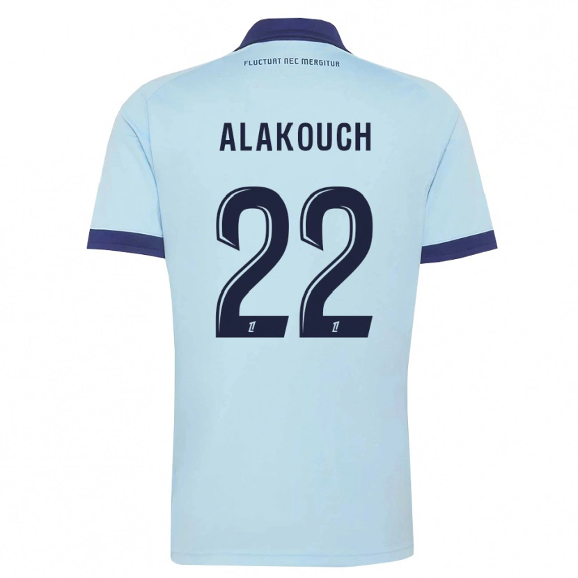 Danxen Hombre Camiseta Sofiane Alakouch #22 Azul Aciano Negro 2ª Equipación 2026/27 La Camisa