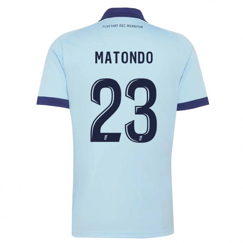 Danxen Hombre Camiseta Rudy Matondo #23 Azul Aciano Negro 2ª Equipación 2026/27 La Camisa