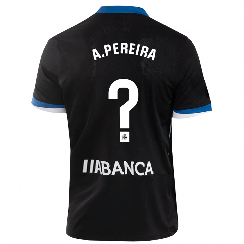 Danxen Hombre Camiseta Alejandro Pereira #0 Negro Azul Blanco 2ª Equipación 2026/27 La Camisa