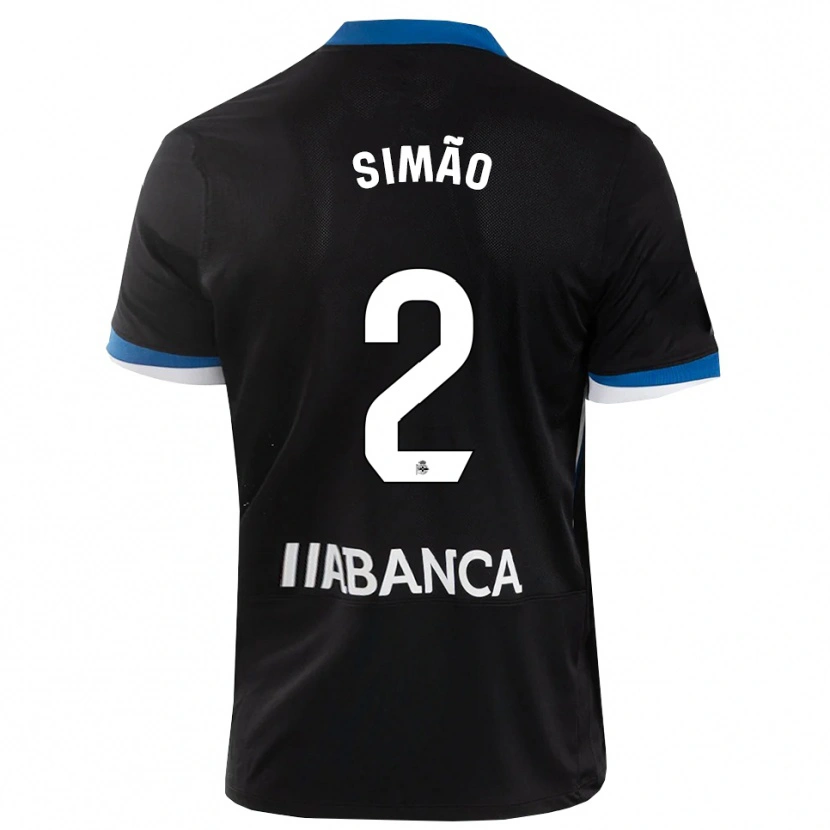 Danxen Hombre Camiseta Iano Simão #2 Negro Azul Blanco 2ª Equipación 2026/27 La Camisa