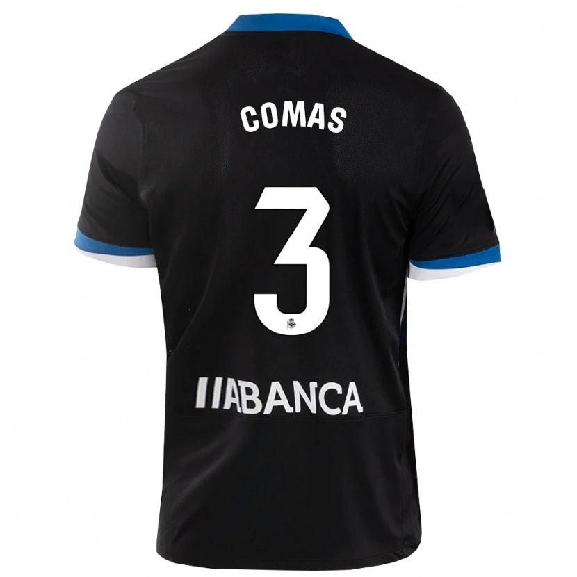 Danxen Hombre Camiseta Arnau Comas #3 Negro Azul Blanco 2ª Equipación 2026/27 La Camisa