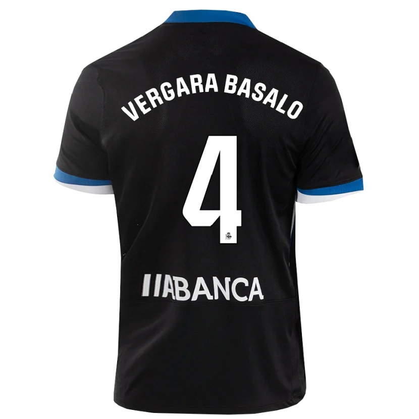 Danxen Hombre Camiseta David Vergara #4 Negro Azul Blanco 2ª Equipación 2026/27 La Camisa