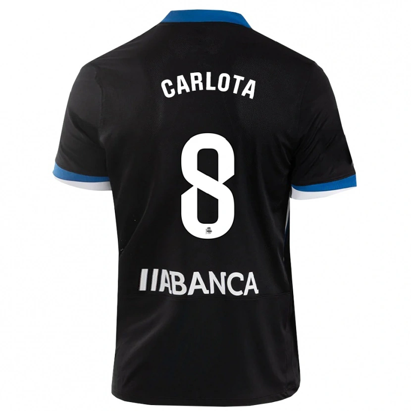Danxen Hombre Camiseta Carlota Sánchez #8 Negro Azul Blanco 2ª Equipación 2026/27 La Camisa