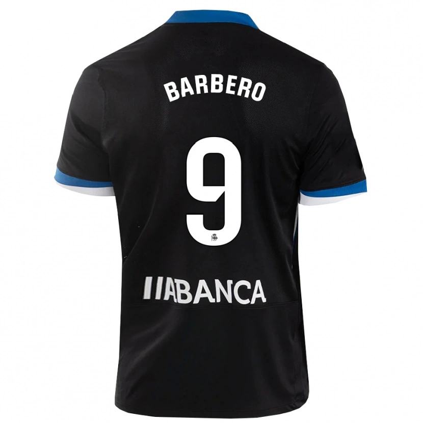 Danxen Hombre Camiseta Iván Barbero #9 Negro Azul Blanco 2ª Equipación 2026/27 La Camisa