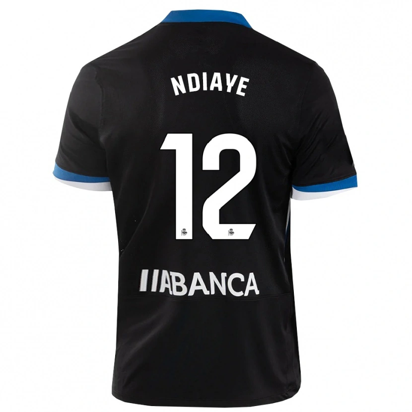 Danxen Hombre Camiseta Malick Ndiaye #12 Negro Azul Blanco 2ª Equipación 2026/27 La Camisa