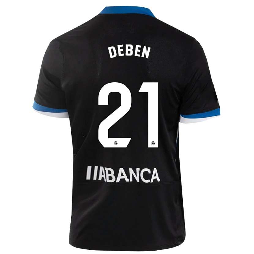 Danxen Hombre Camiseta Sara Debén #21 Negro Azul Blanco 2ª Equipación 2026/27 La Camisa