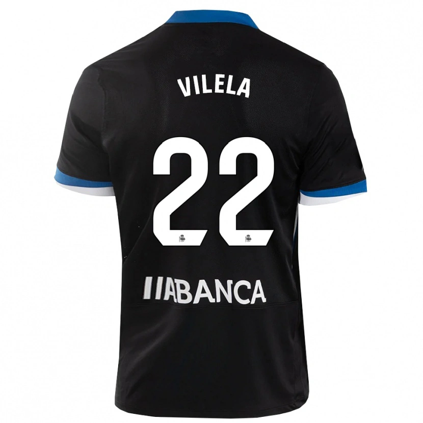 Danxen Hombre Camiseta Rubén Vilela #22 Negro Azul Blanco 2ª Equipación 2026/27 La Camisa
