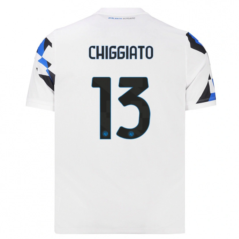 Danxen Hombre Camiseta Gabriele Chiggiato #13 Blanco Rojo Azul 2ª Equipación 2026/27 La Camisa