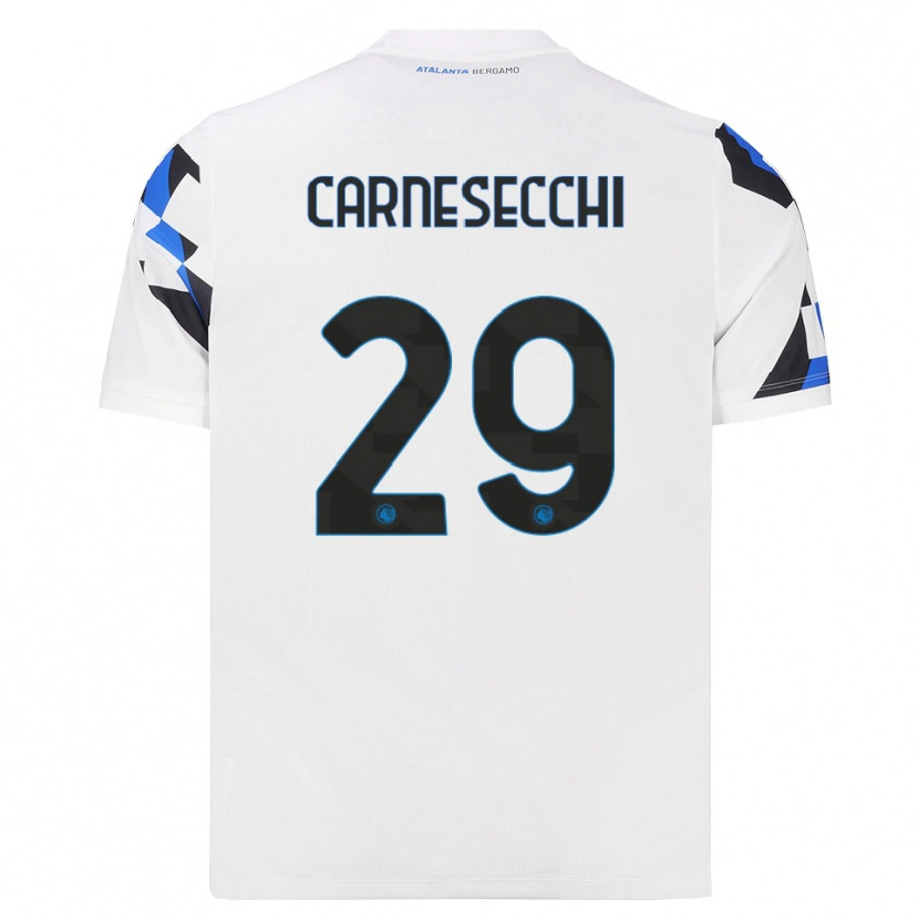 Danxen Hombre Camiseta Marco Carnesecchi #29 Blanco Rojo Azul 2ª Equipación 2026/27 La Camisa