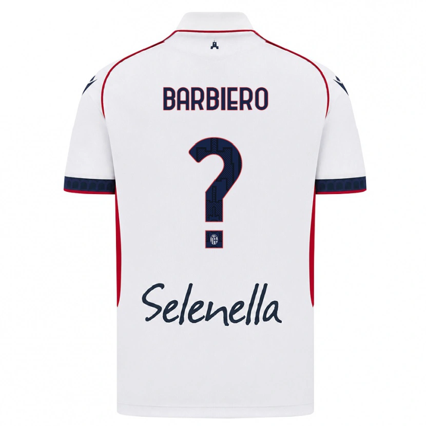 Danxen Hombre Camiseta Andrea Barbiero #0 Blanco Rojo Azul Real 2ª Equipación 2026/27 La Camisa