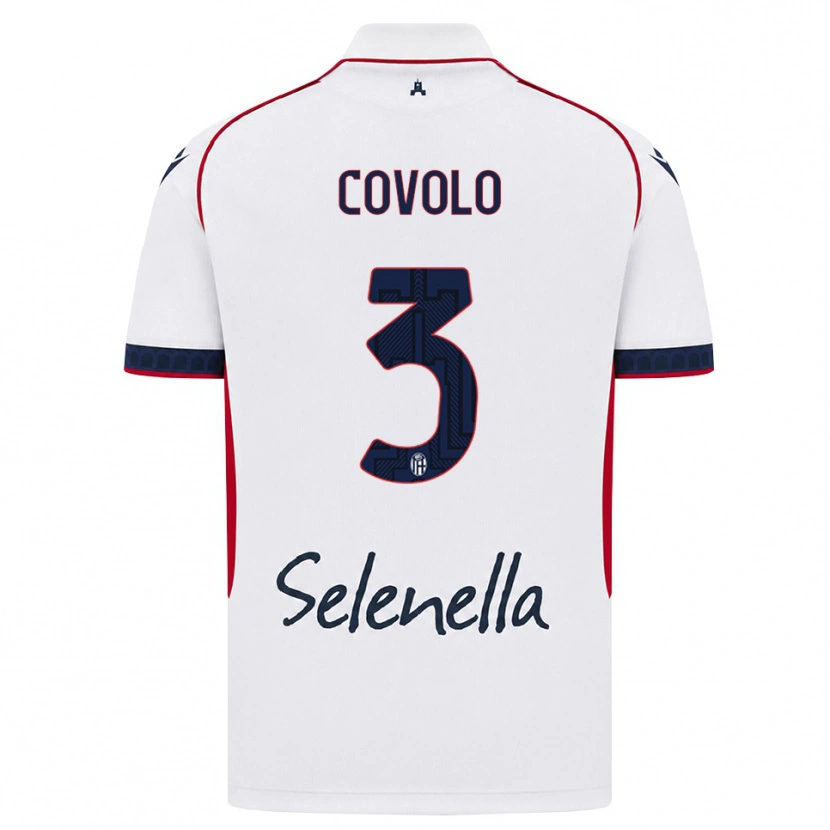 Danxen Hombre Camiseta Giovanni Covolo #3 Blanco Rojo Azul Real 2ª Equipación 2026/27 La Camisa