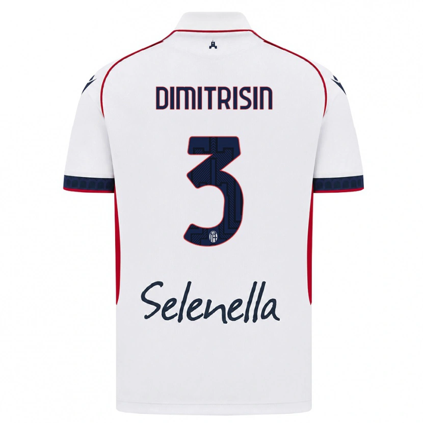 Danxen Hombre Camiseta Danila Dimitrișin #3 Blanco Rojo Azul Real 2ª Equipación 2026/27 La Camisa
