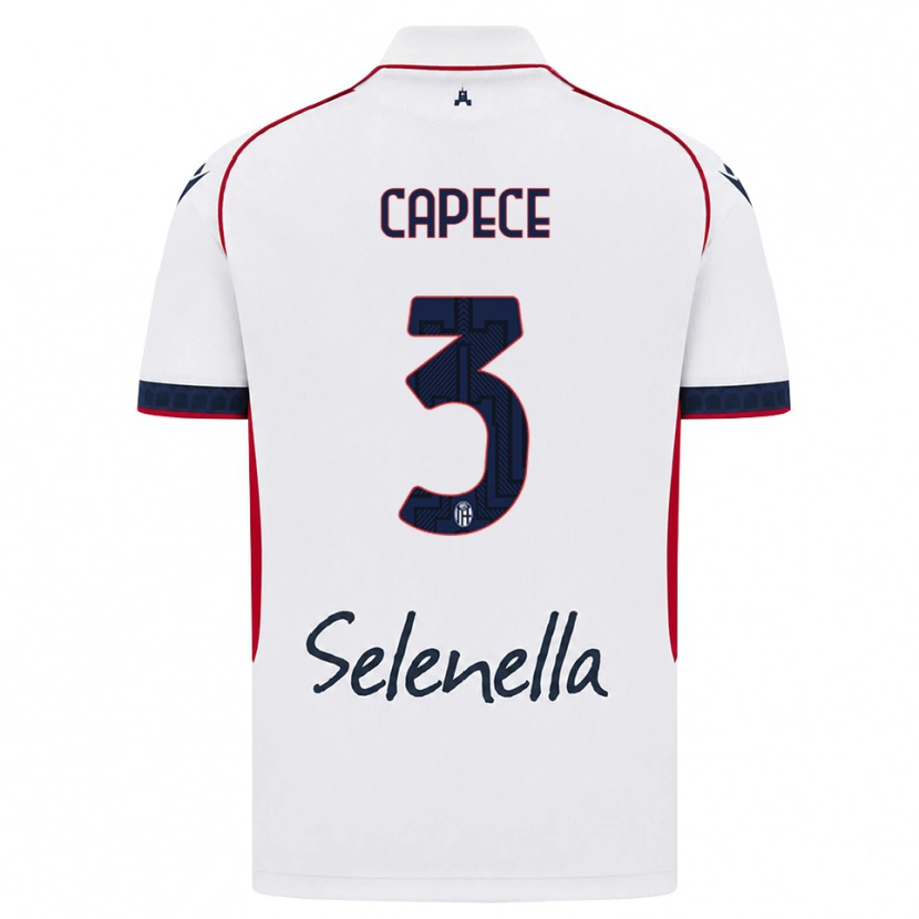 Danxen Hombre Camiseta Matteo Capece #3 Blanco Rojo Azul Real 2ª Equipación 2026/27 La Camisa