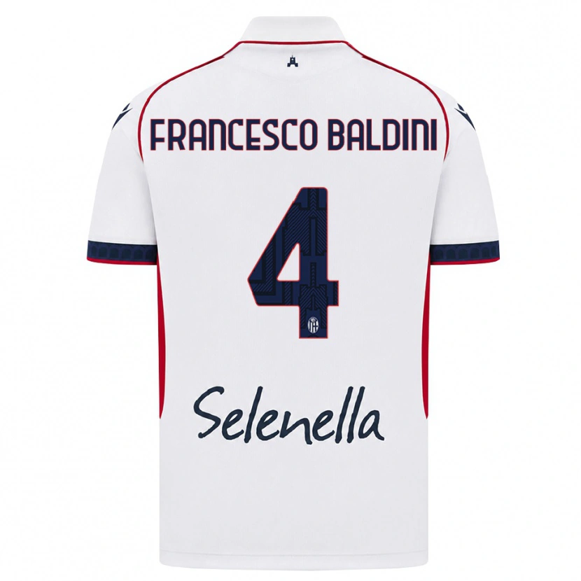 Danxen Hombre Camiseta Giovanni Francesco Baldini #4 Blanco Rojo Azul Real 2ª Equipación 2026/27 La Camisa