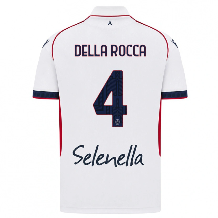 Danxen Hombre Camiseta Manuel Della Rocca #4 Blanco Rojo Azul Real 2ª Equipación 2026/27 La Camisa