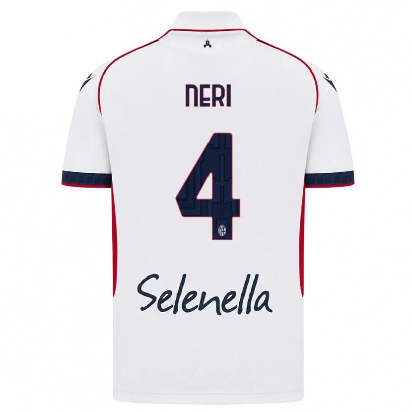 Danxen Hombre Camiseta Jacopo Neri #4 Blanco Rojo Azul Real 2ª Equipación 2026/27 La Camisa