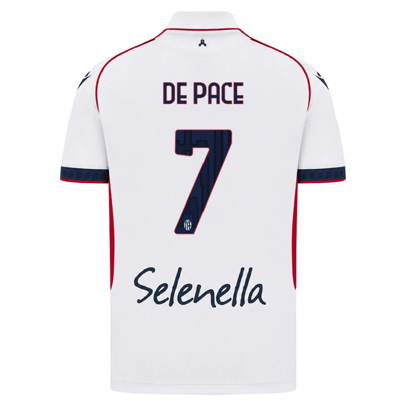 Danxen Hombre Camiseta Piervincenzo De Pace #7 Blanco Rojo Azul Real 2ª Equipación 2026/27 La Camisa