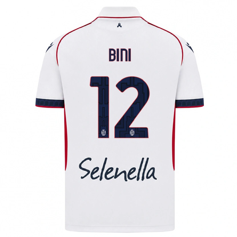 Danxen Hombre Camiseta Cesare Bini #12 Blanco Rojo Azul Real 2ª Equipación 2026/27 La Camisa