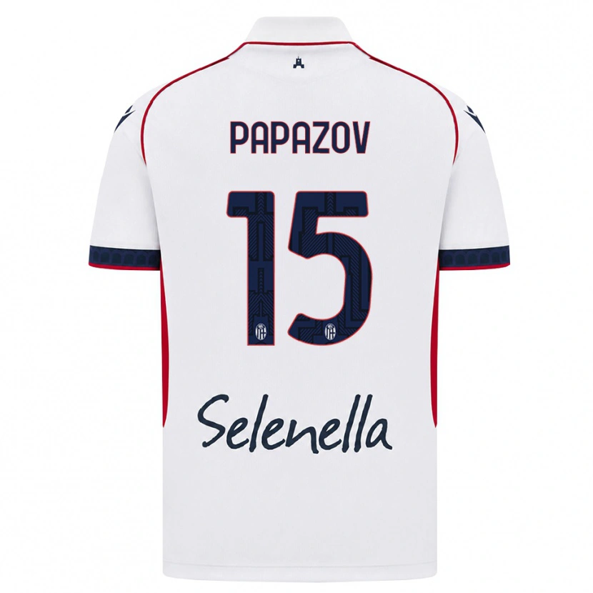 Danxen Hombre Camiseta Dimitar Papazov #15 Blanco Rojo Azul Real 2ª Equipación 2026/27 La Camisa