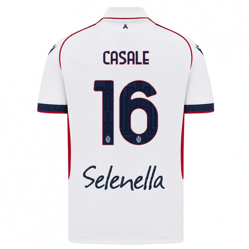 Danxen Hombre Camiseta Nicolò Casale #16 Blanco Rojo Azul Real 2ª Equipación 2026/27 La Camisa
