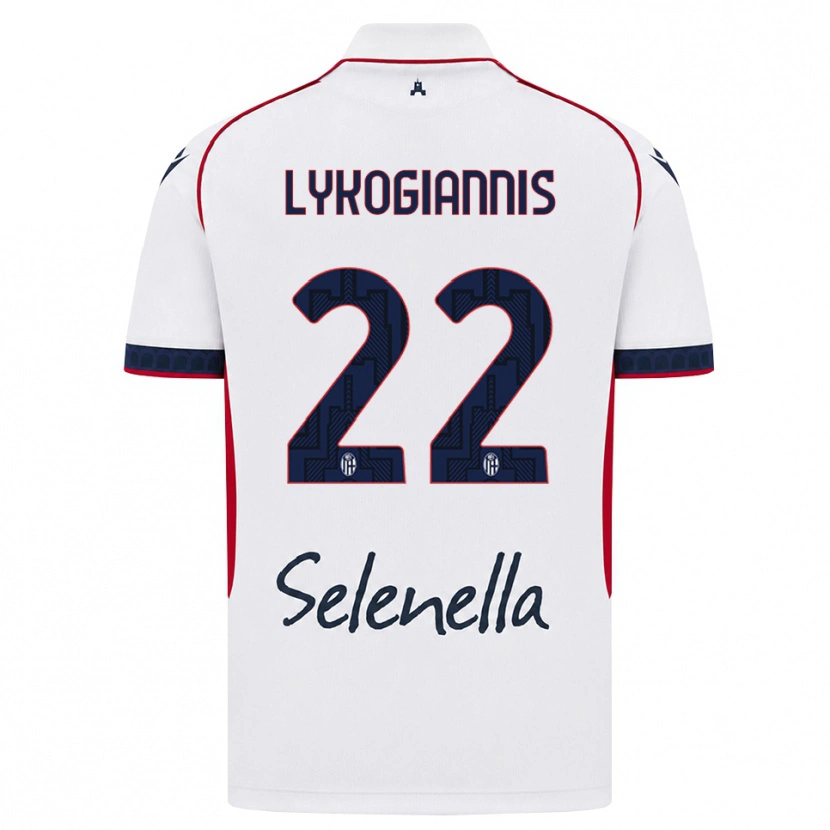 Danxen Hombre Camiseta Charalampos Lykogiannis #22 Blanco Rojo Azul Real 2ª Equipación 2026/27 La Camisa