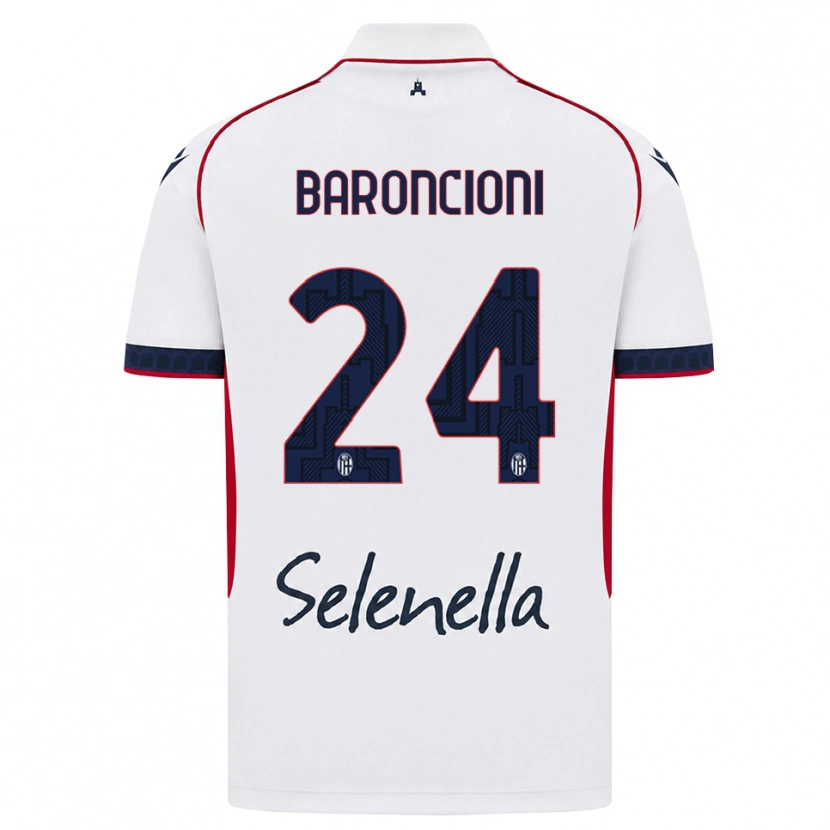 Danxen Hombre Camiseta Davide Baroncioni #24 Blanco Rojo Azul Real 2ª Equipación 2026/27 La Camisa