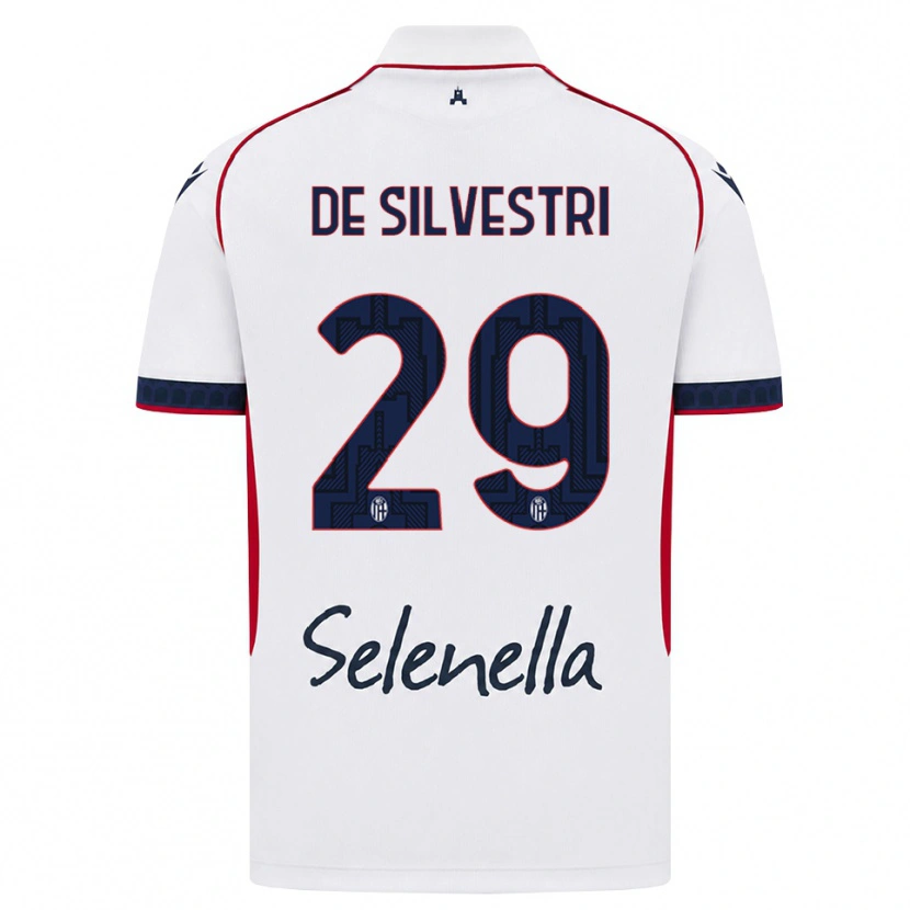 Danxen Hombre Camiseta Lorenzo De Silvestri #29 Blanco Rojo Azul Real 2ª Equipación 2026/27 La Camisa