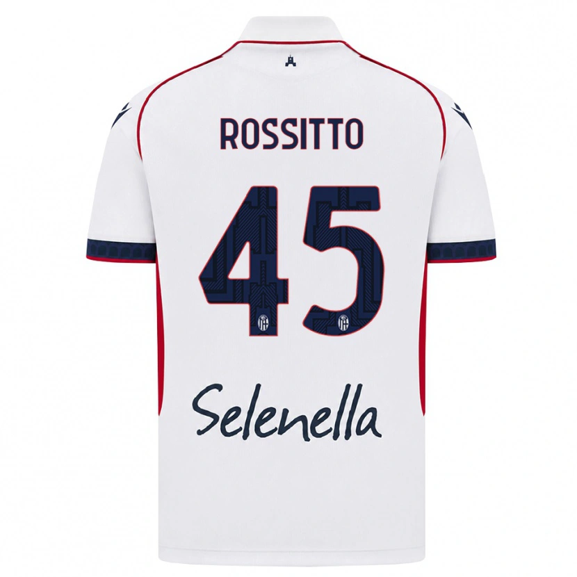 Danxen Hombre Camiseta Niccoló Rossitto #45 Blanco Rojo Azul Real 2ª Equipación 2026/27 La Camisa