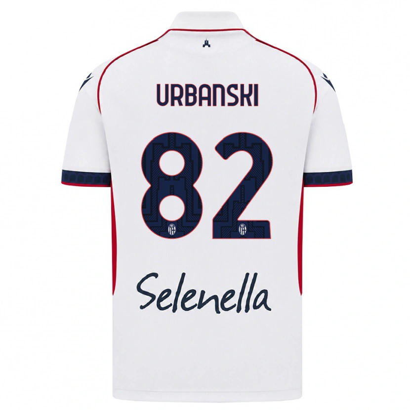Danxen Hombre Camiseta Kacper Urbanski #82 Blanco Rojo Azul Real 2ª Equipación 2026/27 La Camisa