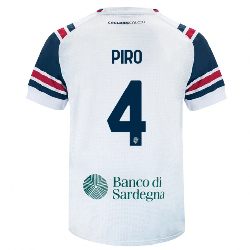 Danxen Hombre Camiseta Samuele Piro #4 Blanco Rojo Verde 2ª Equipación 2026/27 La Camisa