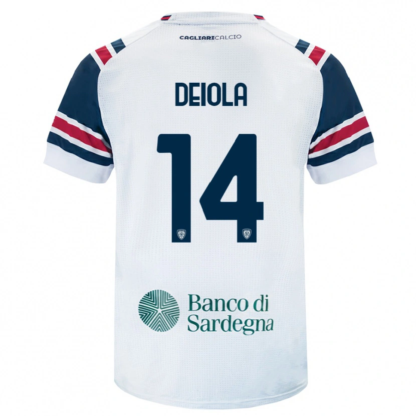 Danxen Hombre Camiseta Alessandro Deiola #14 Blanco Rojo Verde 2ª Equipación 2026/27 La Camisa