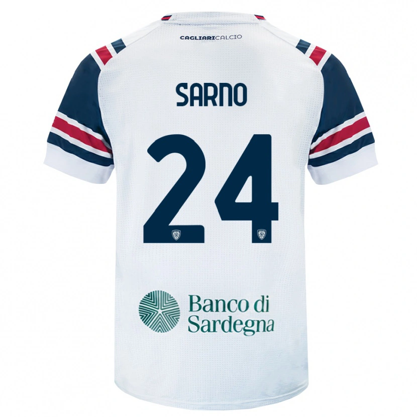 Danxen Hombre Camiseta Vincenzo Sarno #24 Blanco Rojo Verde 2ª Equipación 2026/27 La Camisa