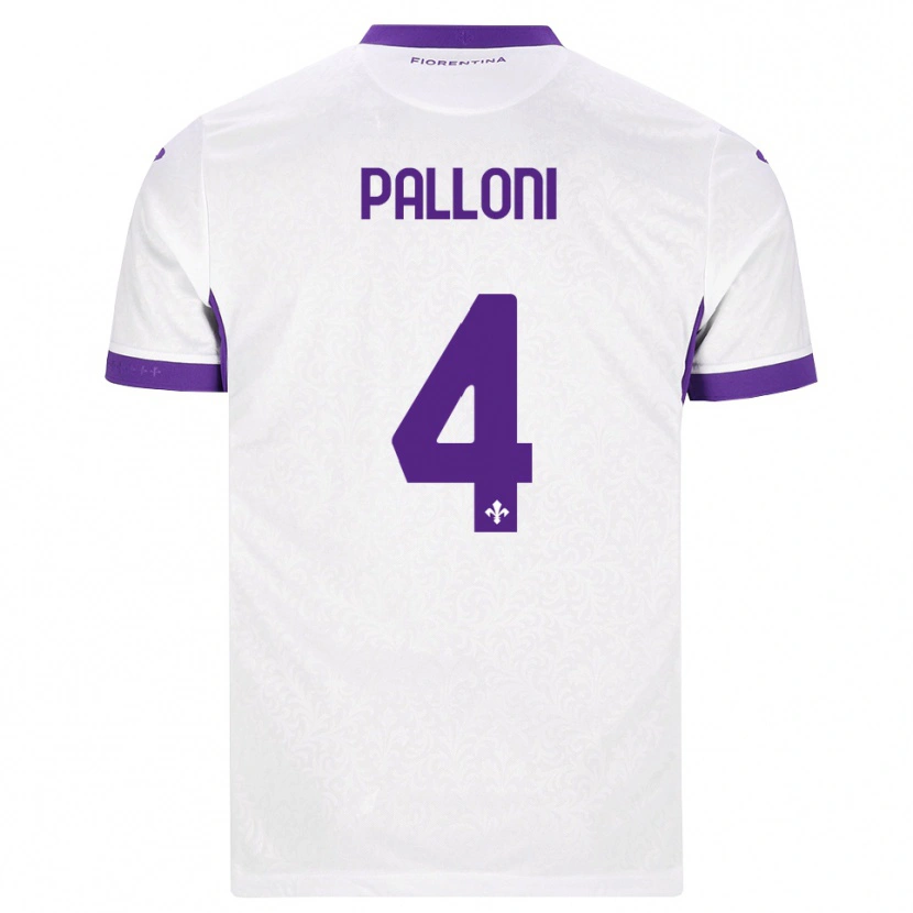Danxen Hombre Camiseta Samuele Palloni #4 Blanco Morado 2ª Equipación 2026/27 La Camisa