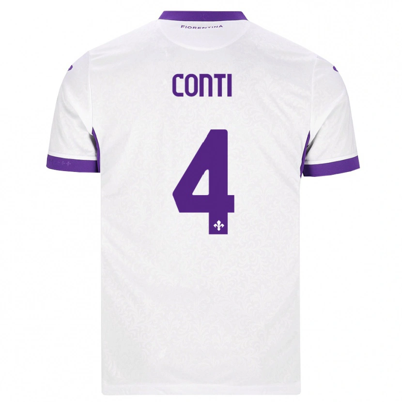 Danxen Hombre Camiseta Gabriele Conti #4 Blanco Morado 2ª Equipación 2026/27 La Camisa