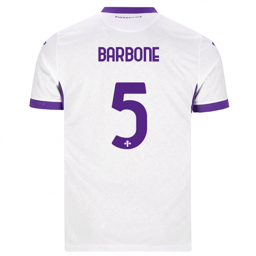 Danxen Hombre Camiseta Mattia Barbone #5 Blanco Morado 2ª Equipación 2026/27 La Camisa
