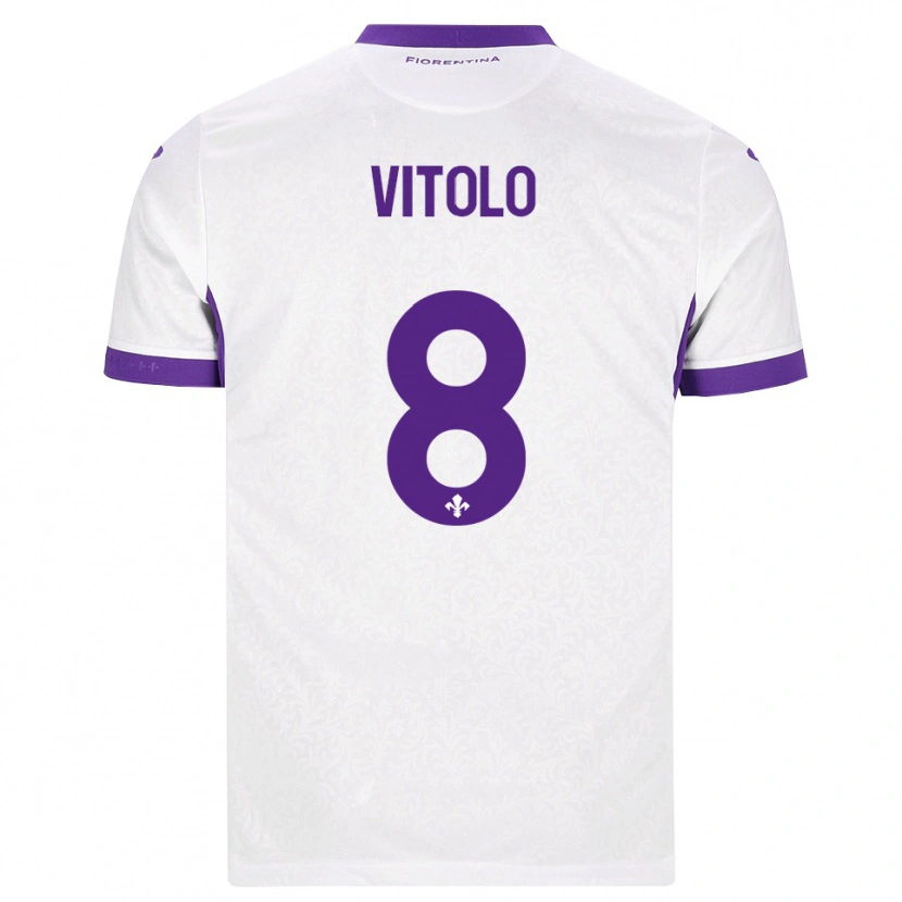 Danxen Hombre Camiseta Federico Vitolo #8 Blanco Morado 2ª Equipación 2026/27 La Camisa