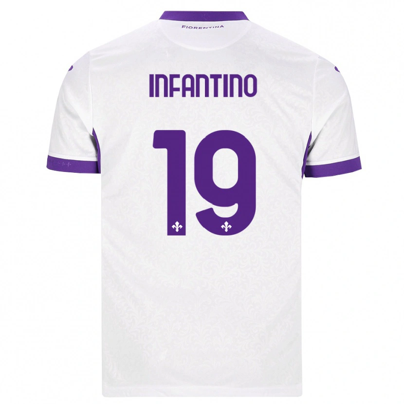 Danxen Hombre Camiseta Gino Infantino #19 Blanco Morado 2ª Equipación 2026/27 La Camisa