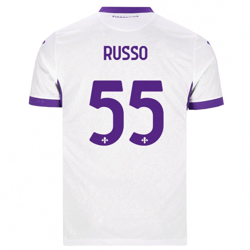 Danxen Hombre Camiseta Federica Russo #55 Blanco Morado 2ª Equipación 2026/27 La Camisa