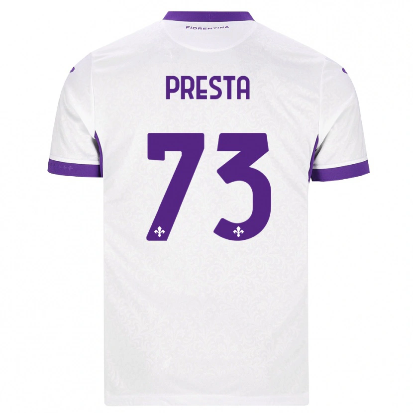 Danxen Hombre Camiseta Francesco Presta #73 Blanco Morado 2ª Equipación 2026/27 La Camisa