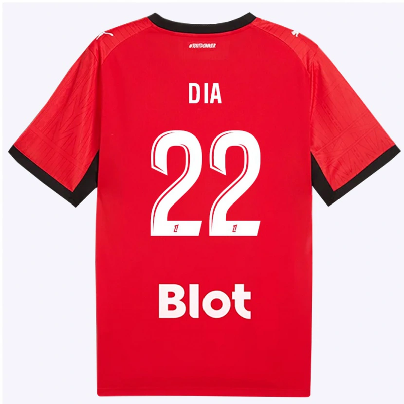 Danxen Hombre Camiseta Boulaye Dia #22 Rojo Negro Blanco 1ª Equipación 2026/27 La Camisa