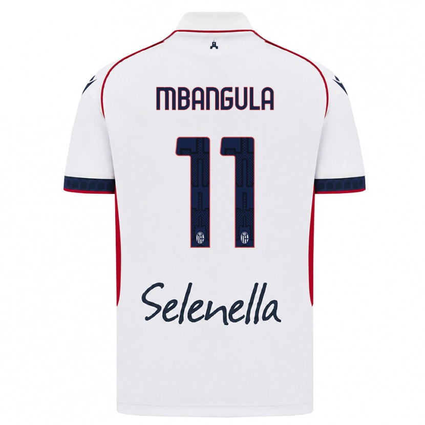 Danxen Hombre Camiseta Samuel Mbangula #11 Blanco Rojo Azul Real 2ª Equipación 2026/27 La Camisa