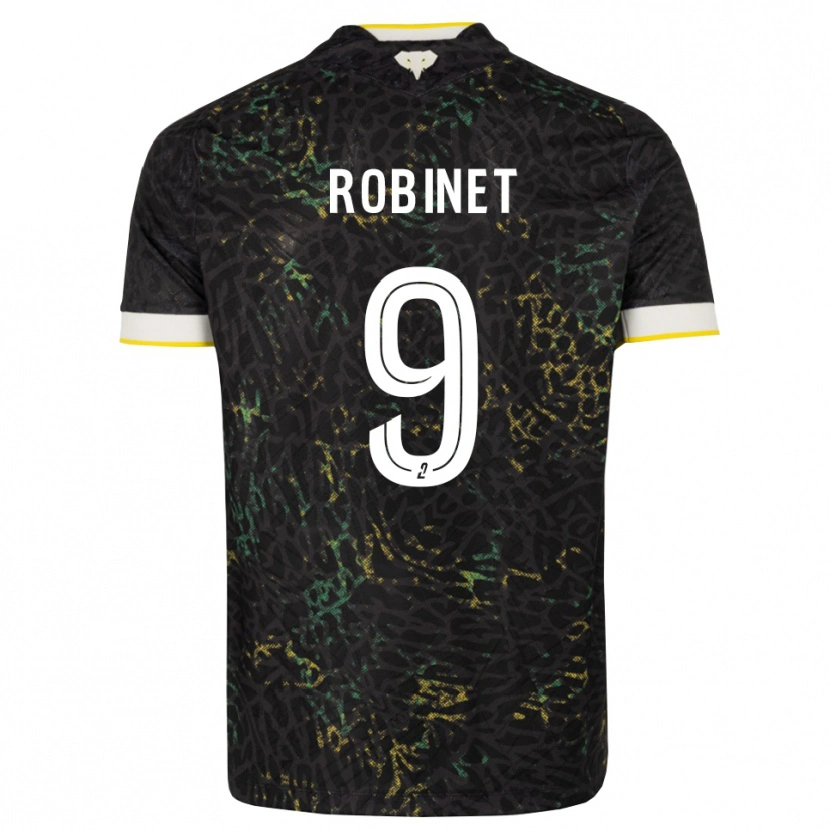 Danxen Hombre Camiseta Thomas Robinet #9 Negro Blanco Amarillo 2ª Equipación 2026/27 La Camisa